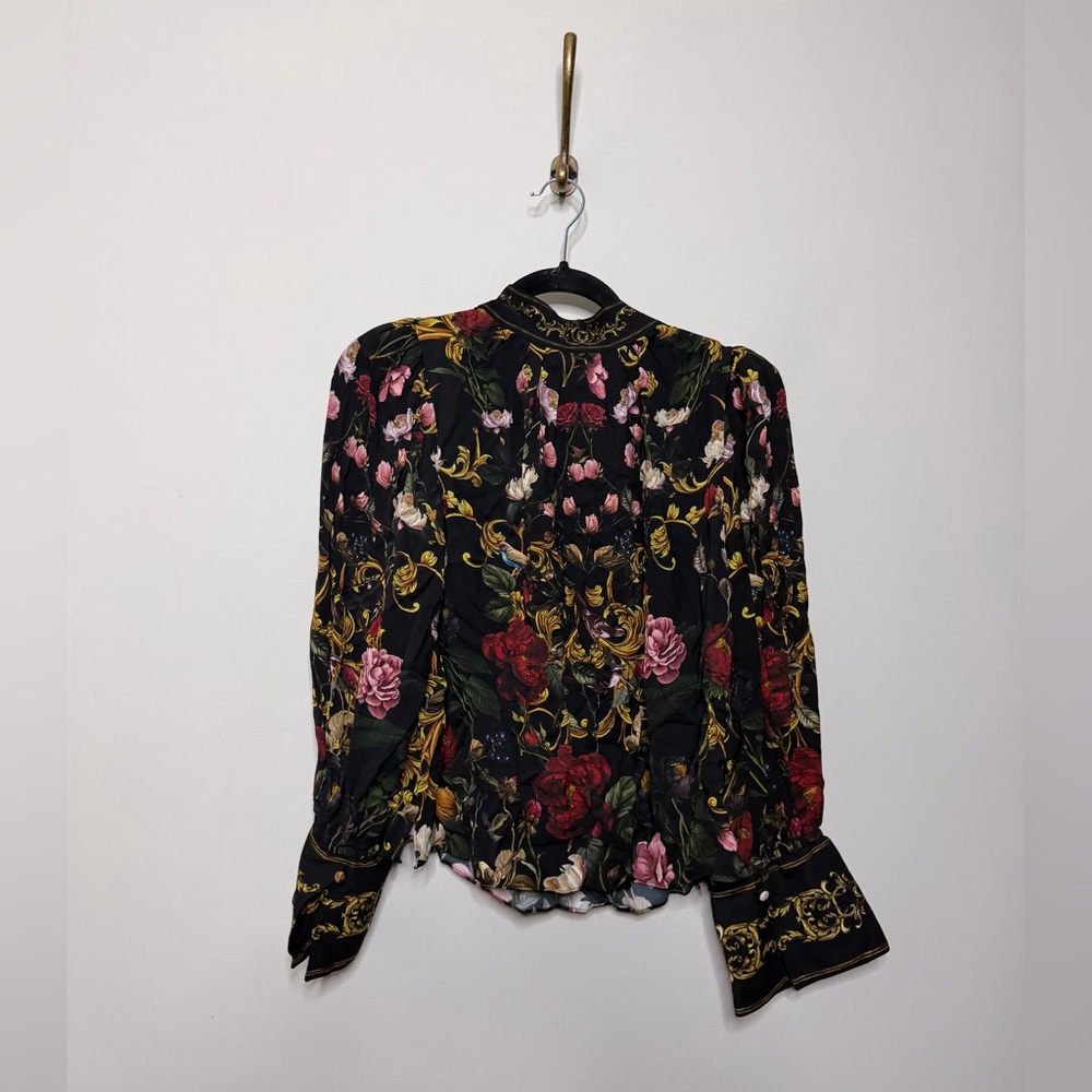 Alice and Olivia Marion Mock Neck Floral Blouse - Picture 6 of 6